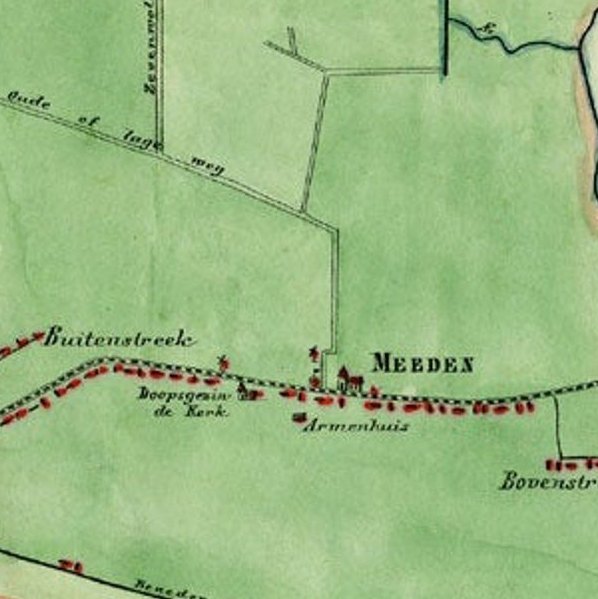 Antique Map of the Township of Meeden in Groningen, the Netherlands, 1862