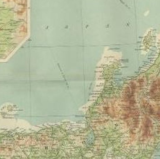 Antique Map of the Region of Tokyo and Nagasaki in Japan, 1922