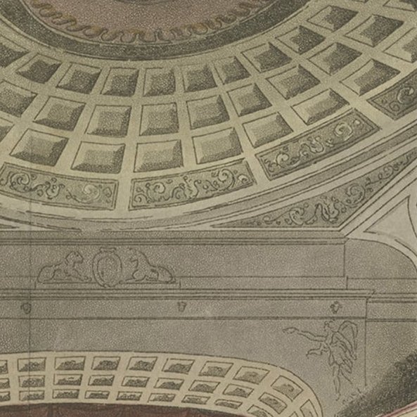 Old Print Depicting the Royal Opera House, Covent Garden, London, 1810