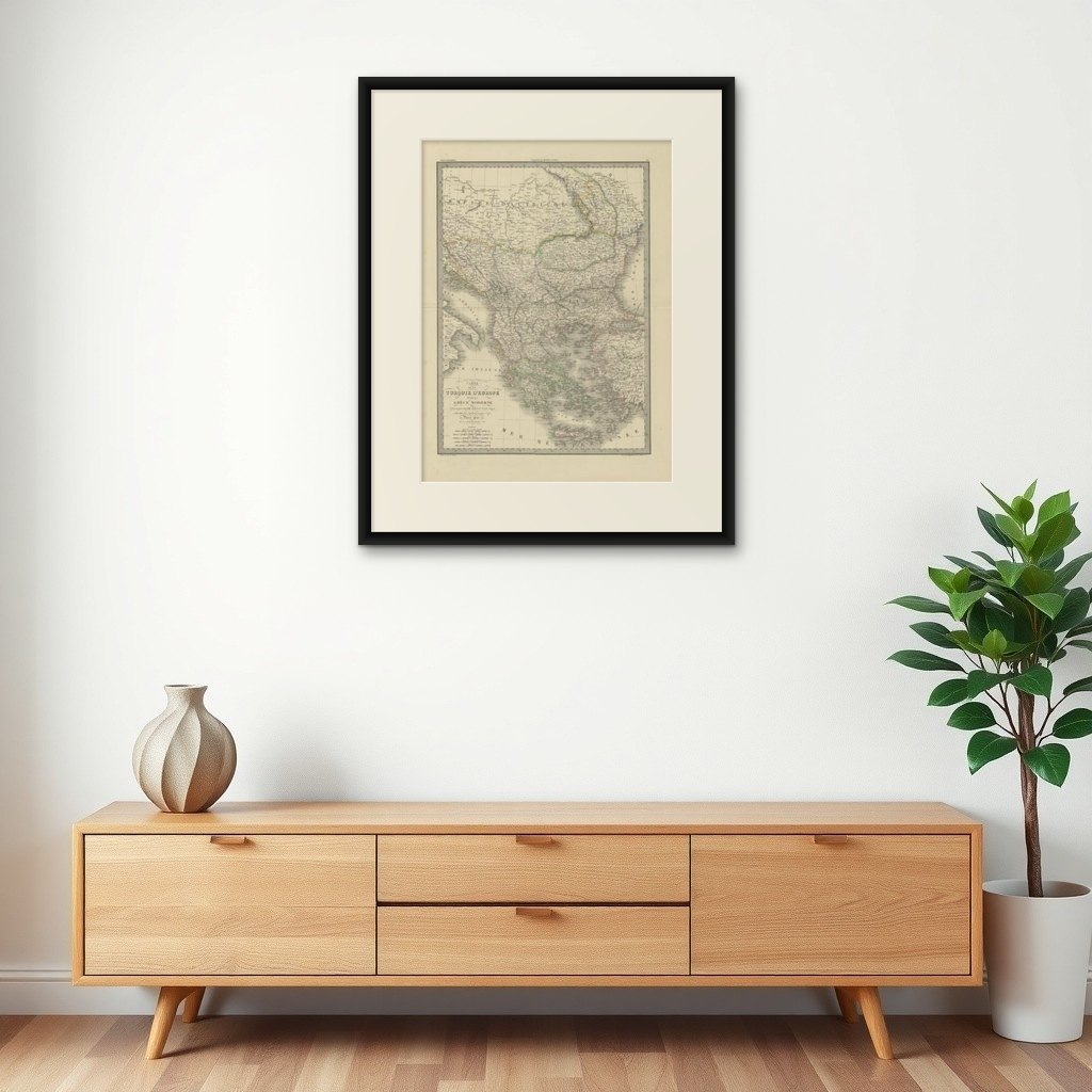 Antique 1842 Map of Turkey and Greece by Pierre M. Lapie, 68x50.5 cm