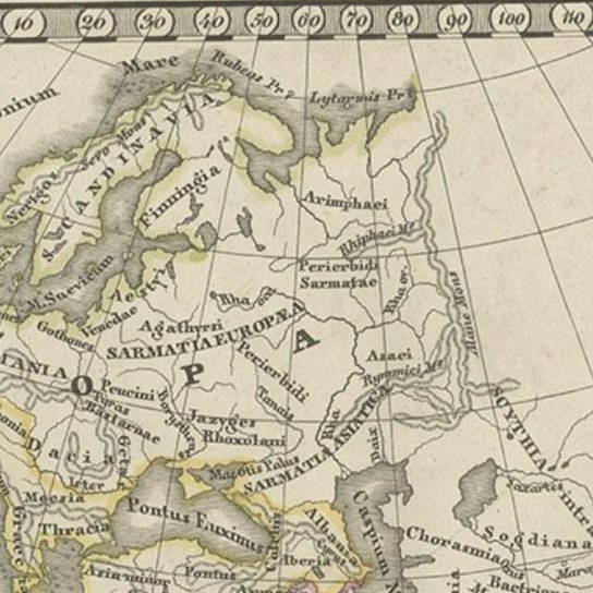 Antique Map of Europe and Part of Asia and Africa, 1848