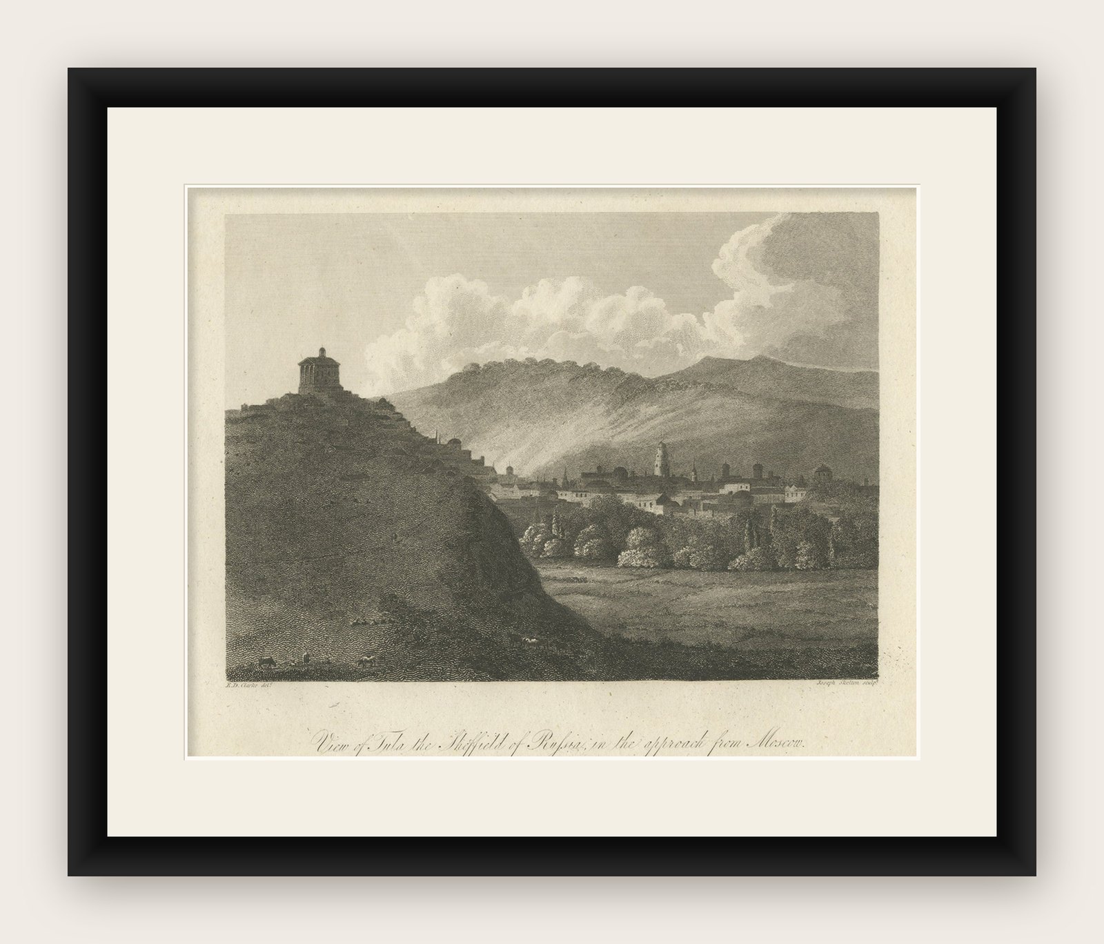 Antique Print View of Tula, the Sheffield of Russia, Near Moscow, Russia, 1811