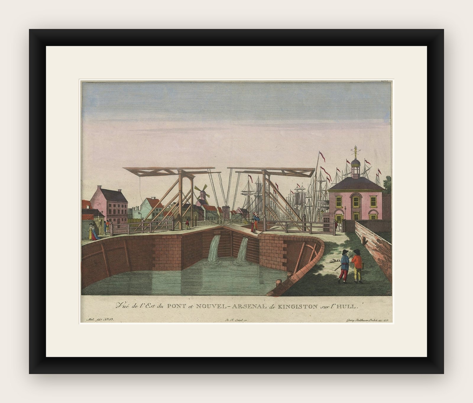 The New Bridge and Arsenal of Kingston, Hull, Yorkshire, Great Britain, ca.1770
