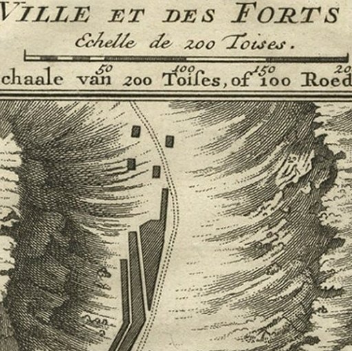 Antique Plan of the Forts and Town of St. Yago in the Cape Verde Islands, 1747