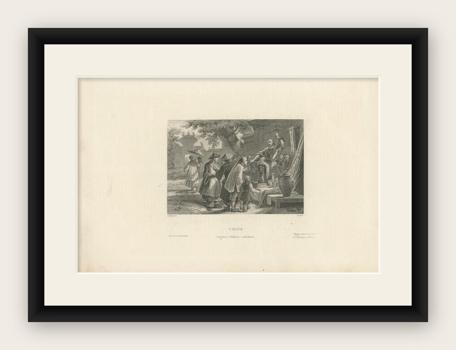 Antique Print of Chinese Jugglers and Doctors by De Lurcy, '1844'
