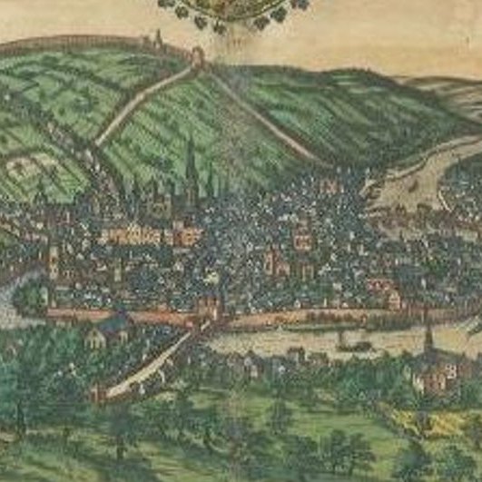 Antique Print of Liège / Luik in Belgium by Braun & Hogenberg, 1575