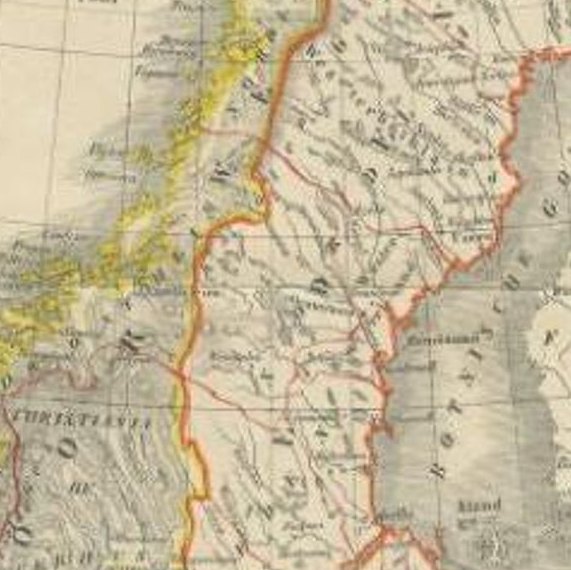 Antique Map of Sweden and Norway by Petri, c.1873