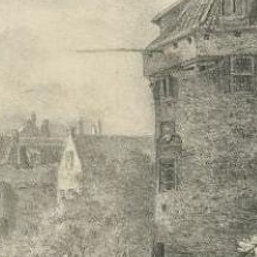 Antique Print of the 'Plompetoren' in Utrecht by Houtman, c.1830