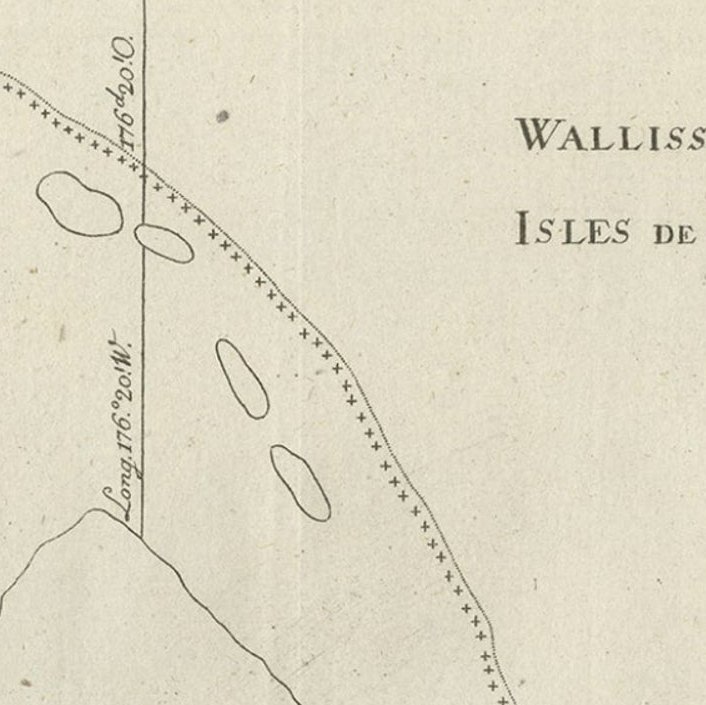 Antique Map of the Wallis and Futuna Islands, French Overseas Territory, 1778