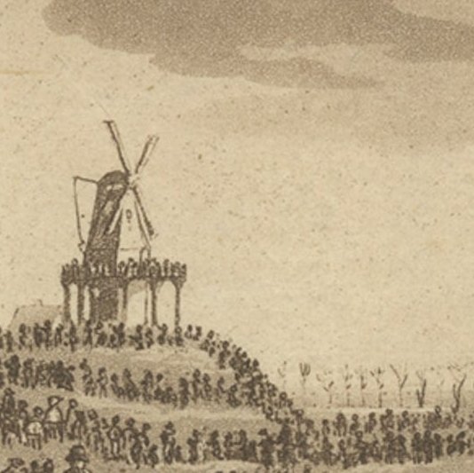 Rare Print of Ice Skating in Leeuwarden, Capital of Friesland, The Netherlands