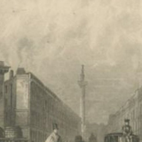 Antique Print of the King William Street of London, c.1840