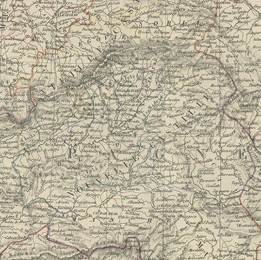 Antique Map of Spain and Portugal by Pierre M. Lapie, 1842, Wall Art