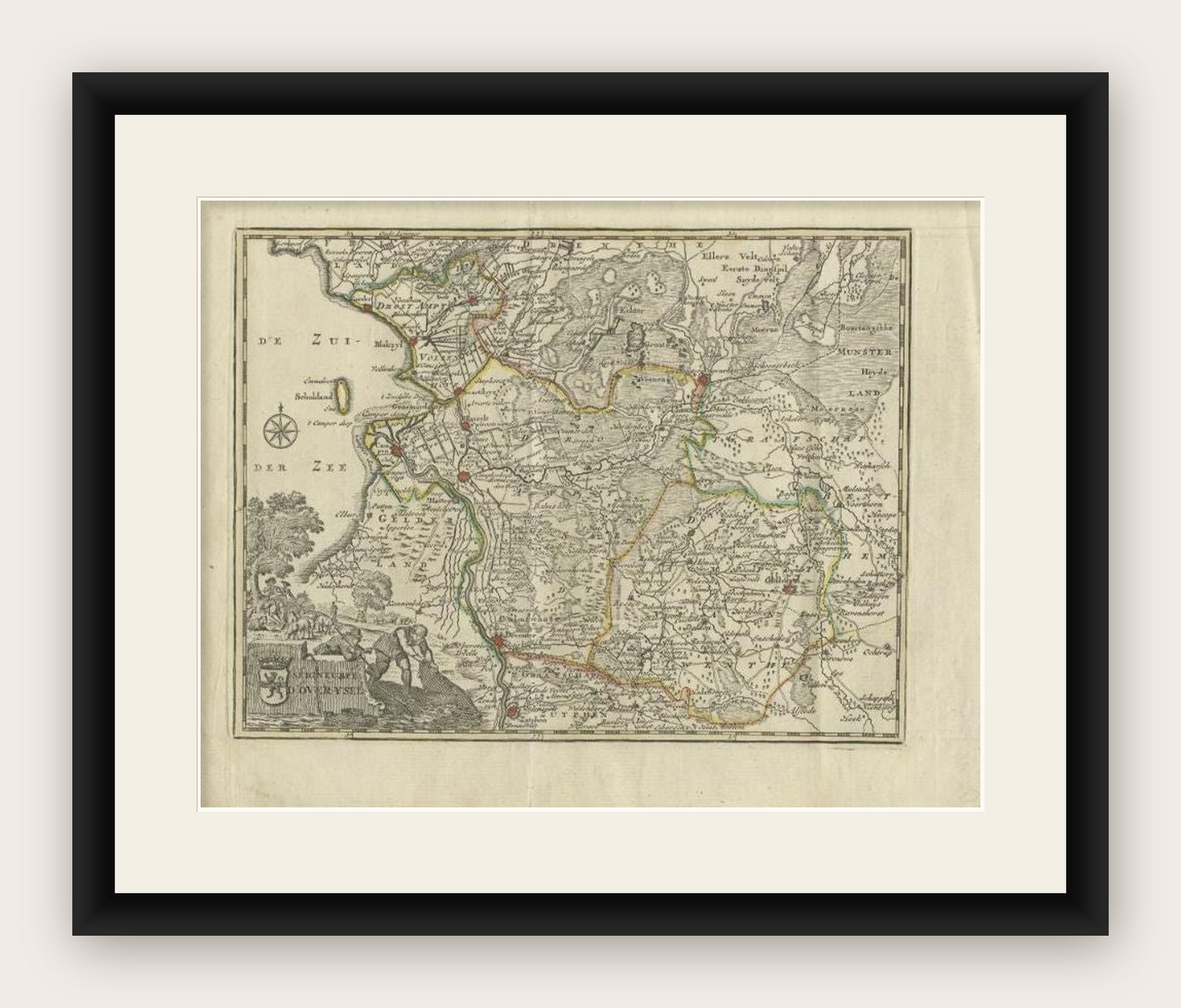 Antique Map of the Province of Overijssel by Keizer & De Lat, 1788