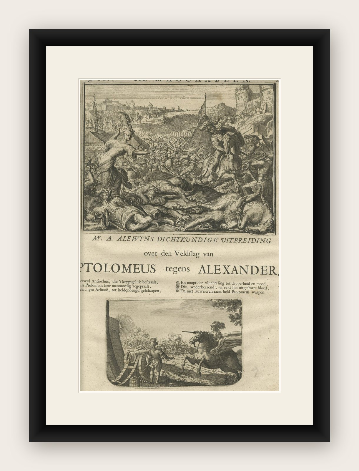Rare Part of a Poem of the Battle of Ptolemy against Alexander the Great, 1721