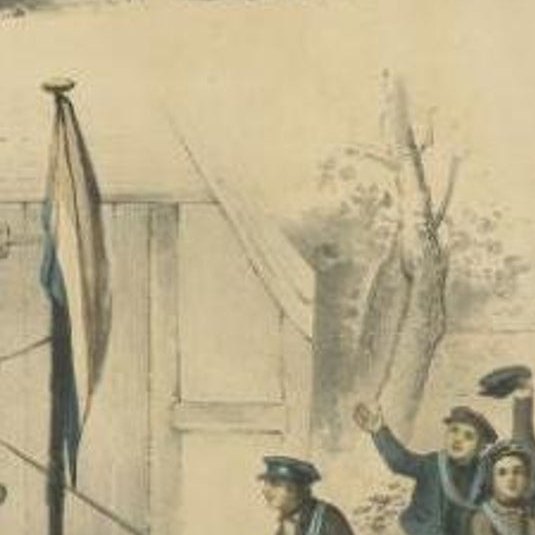 Antique Print of 'Ring Riding', an Old Dutch Game, 1857