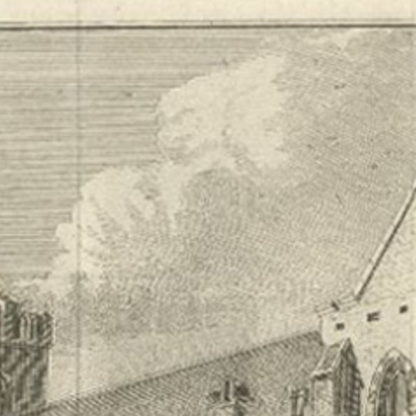Antique Print of the Buurkerk in Utrecht, the Netherlands, circa 1748