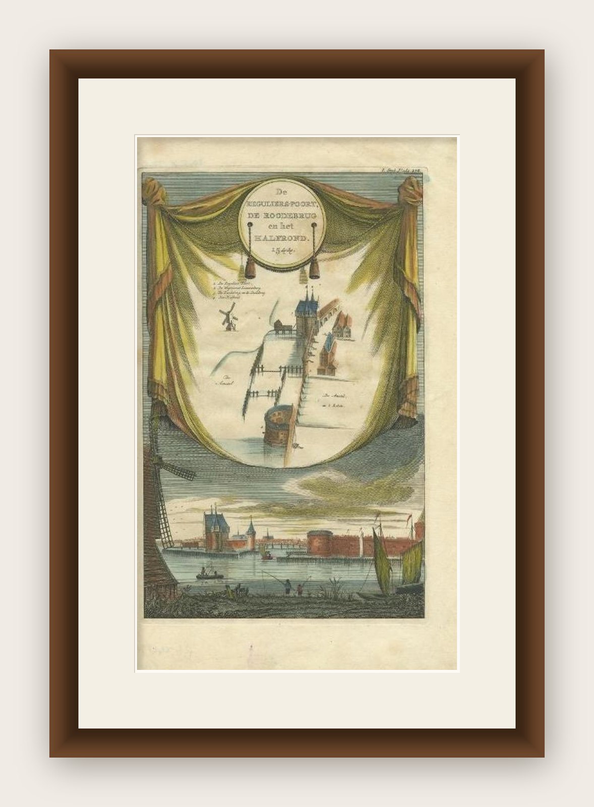 Antique Print of the 'Regulierspoort' in Amsterdam by Wagenaar, c.1760