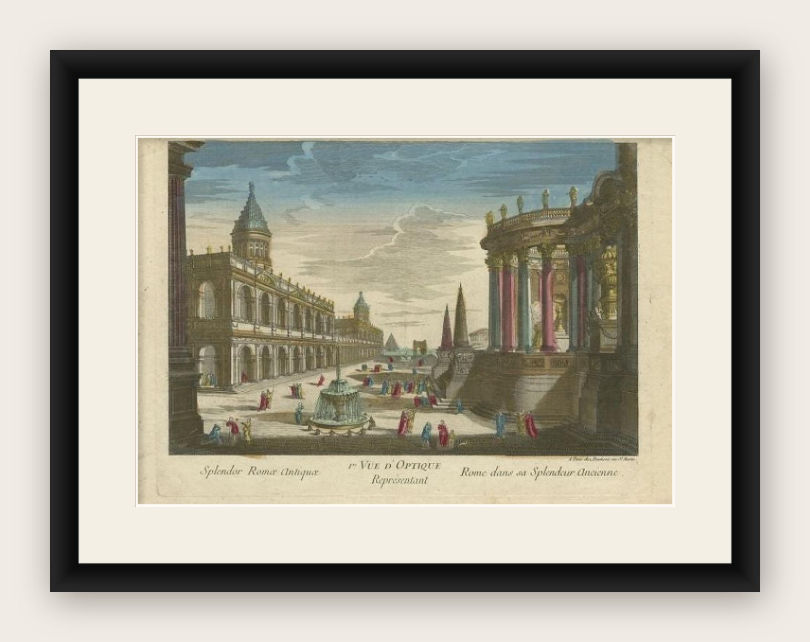 Antique Print of Rome by Daumont, c.1770