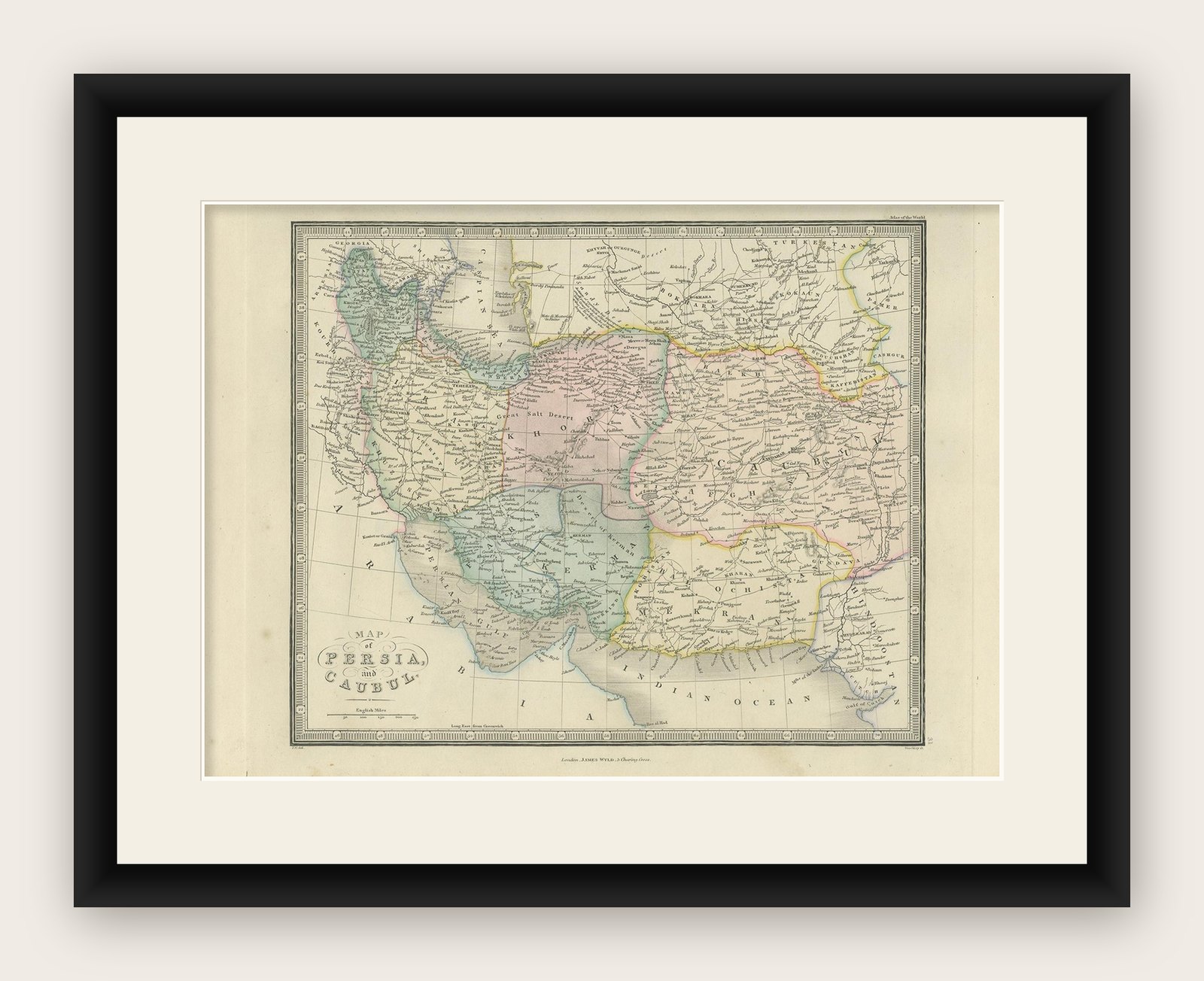 Antique Map of Afghanistan and Surroundings, '1845'