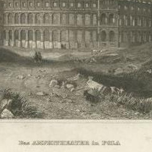 Antique Print of the Pula Arena by Meyer, 1847