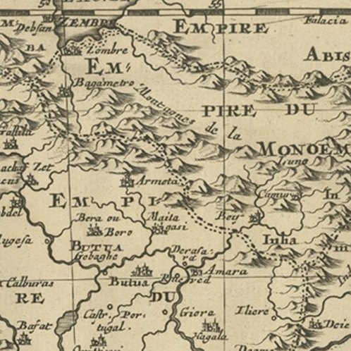 Original Copperplate Engraved Detailed Map of South Africa, ca.1680