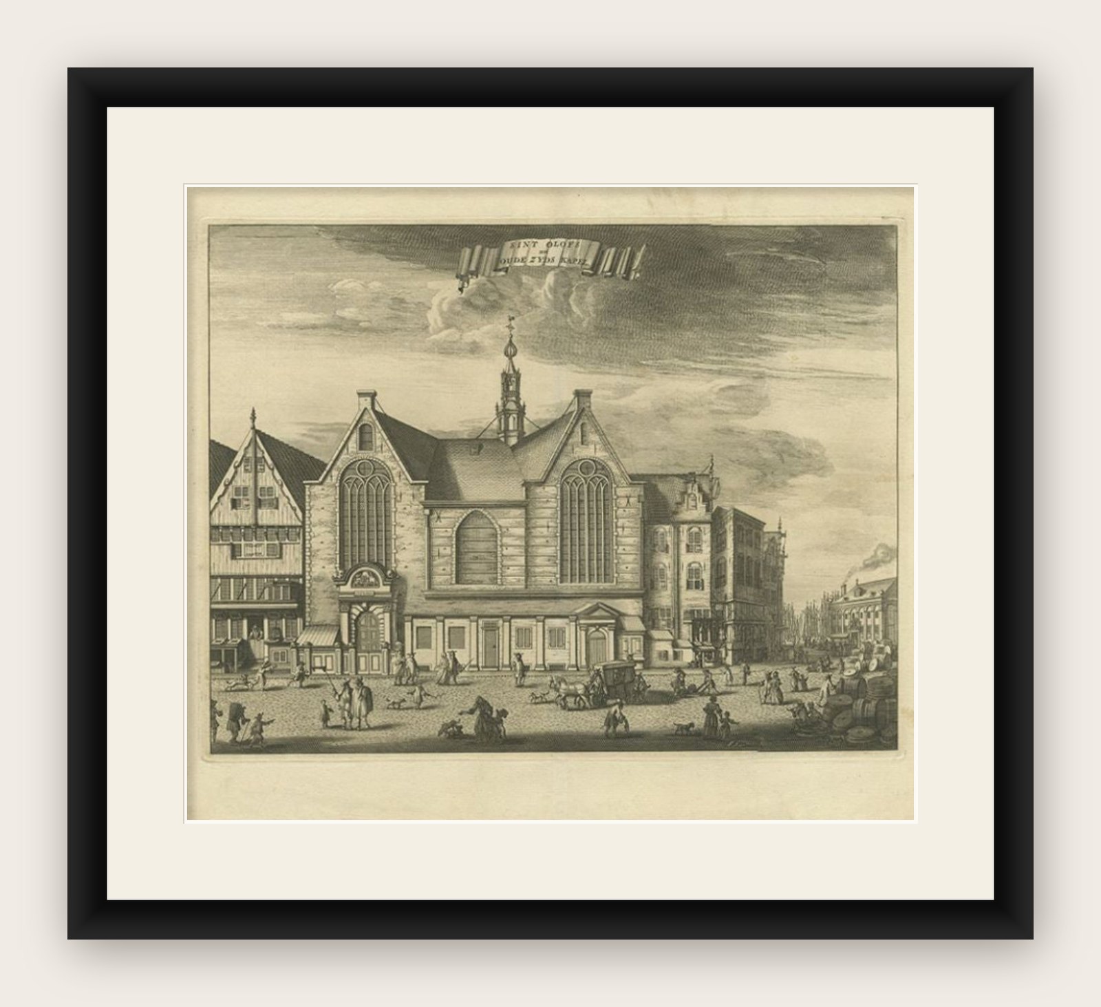 Antique Print of the 'Sint-Olofskapel' in Amsterdam, c.1693