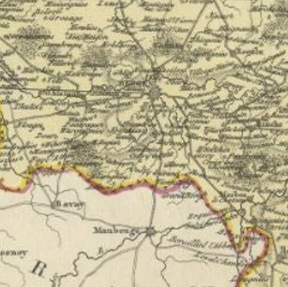 Antique Map of the Region of Henegouwen by Veelwaard, C.1840