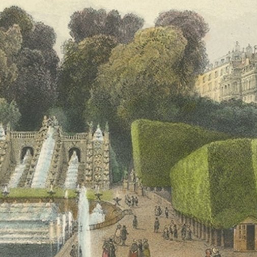Antique Print of Parc de Saint-Cloud Near Paris, France, 1856