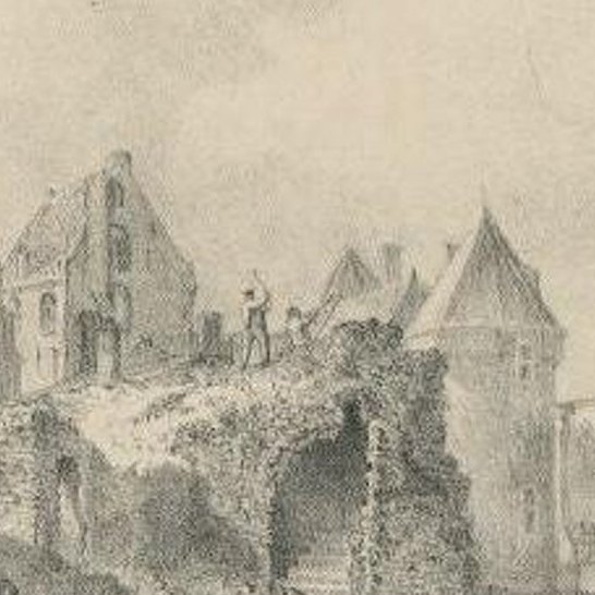 Antique Print of Archeological Findings near the Weerd Poort in Utrecht